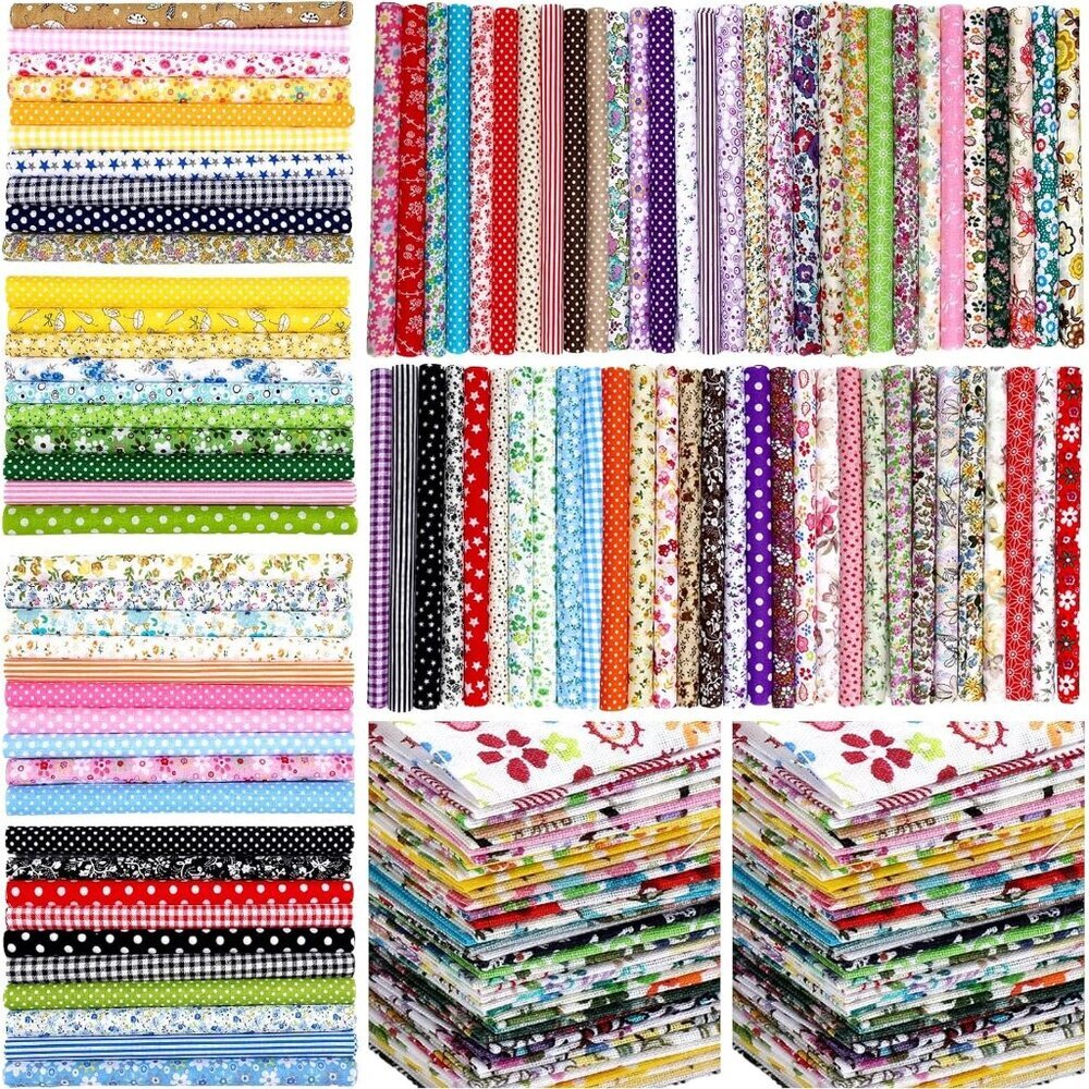 Assorted floral cotton quilting squares, 4x4 inch, versatile for crafts, 800 pcs